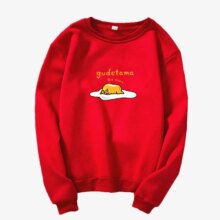 Gudetama Lazy Egg Print Round Neck Long Sleeve Sweatshirt Gudetama Lazy Egg Print Round Neck Long Sleeve Sweatshirt