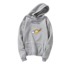 Kawaii Cartoon Gudetama Print Fleece Casual Hoodie Kawaii Cartoon Gudetama Print Fleece Casual Hoodie