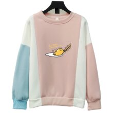 Kawaii Gudetama Anime Printing Fleece Loose Sweatshirt Kawaii Gudetama Anime Printing Fleece Loose Sweatshirt