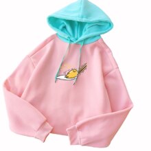 Kawaii Cartoon Gudetama Printed Long Sleeve Fleece Hooded Kawaii Cartoon Gudetama Printed Long Sleeve Fleece Hooded