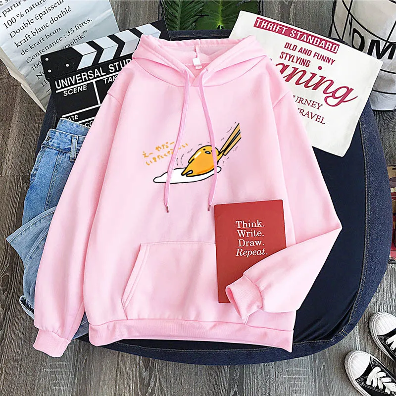 Kawaii Anime Gudetama Lazy Egg Fleece Hoodie