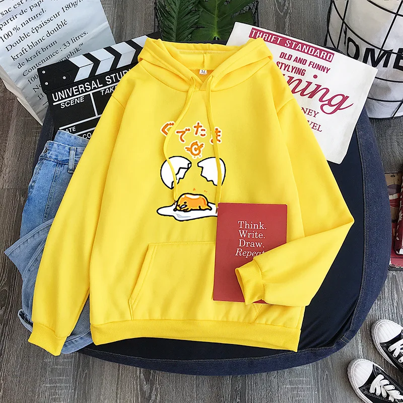 Kawaii Anime Gudetama Lazy Egg Fleece Hoodie