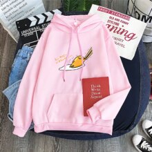 Lazy Egg Gudetama Print Long Sleeve Hooded Lazy Egg Gudetama Print Long Sleeve Hooded
