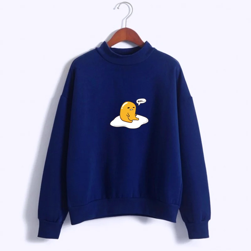 Cartoon Gudetama Print Long Sleeve Casual Hoodie