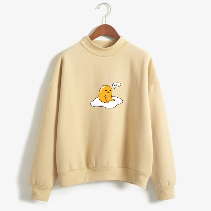 Cartoon Gudetama Print Long Sleeve Casual Hoodie