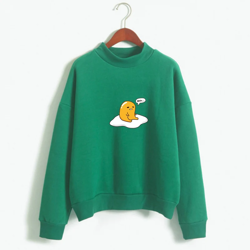 Cartoon Gudetama Print Long Sleeve Casual Hoodie