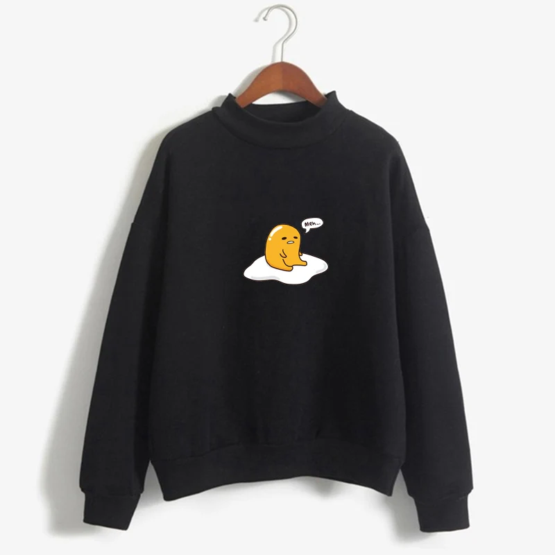 Cartoon Gudetama Print Long Sleeve Casual Hoodie