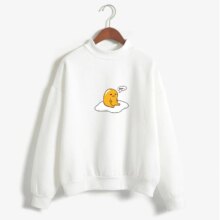 Cartoon Gudetama Print Long Sleeve Casual Hoodie Cartoon Gudetama Print Long Sleeve Casual Hoodie