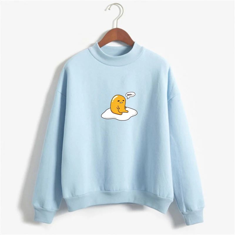 Cartoon Gudetama Print Long Sleeve Casual Hoodie