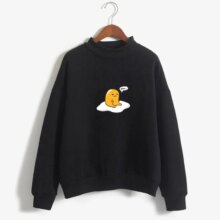 Cartoon Gudetama Print Long Sleeve Casual Hoodie Cartoon Gudetama Print Long Sleeve Casual Hoodie