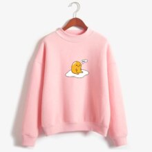Cartoon Gudetama Print Long Sleeve Casual Hoodie Cartoon Gudetama Print Long Sleeve Casual Hoodie