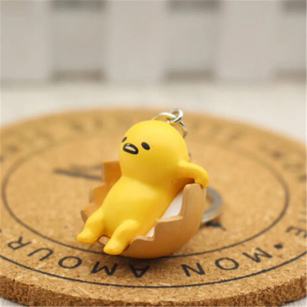 Gudetama Yellow White Egg Lazy Keyring Pendant Keychain Gudetama Yellow White Egg Lazy Keyring Pendant Keychain
