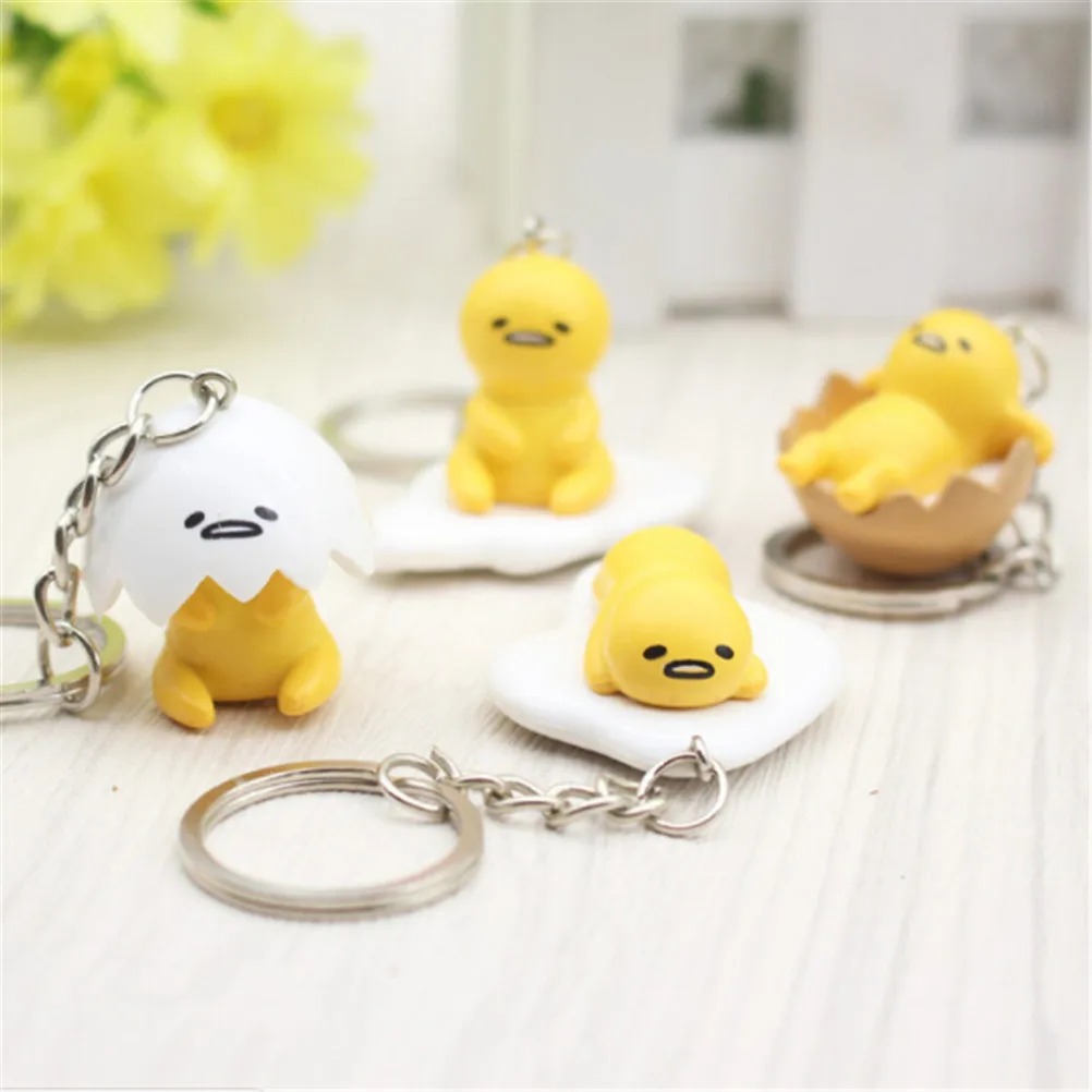 Yellow White Lazy Gudetama Egg Anime PVC Keyring