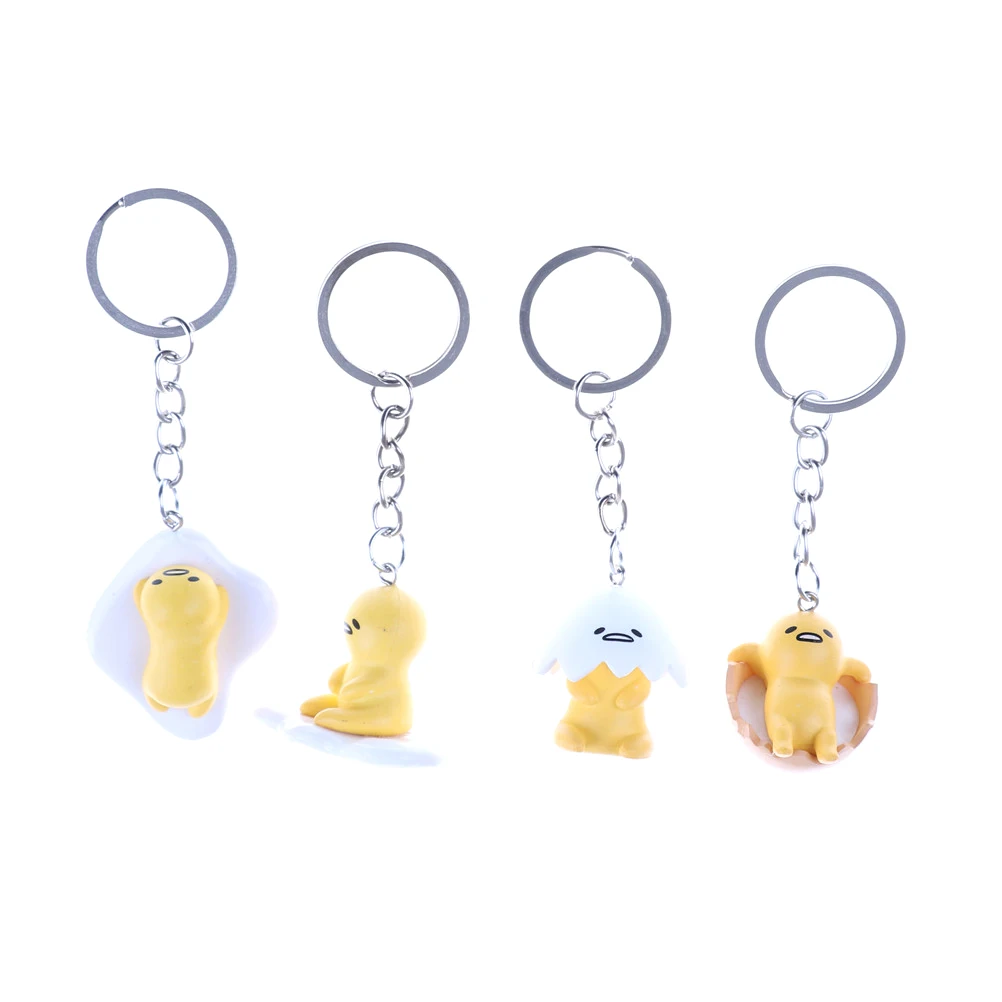 Yellow White Lazy Gudetama Egg Anime PVC Keyring