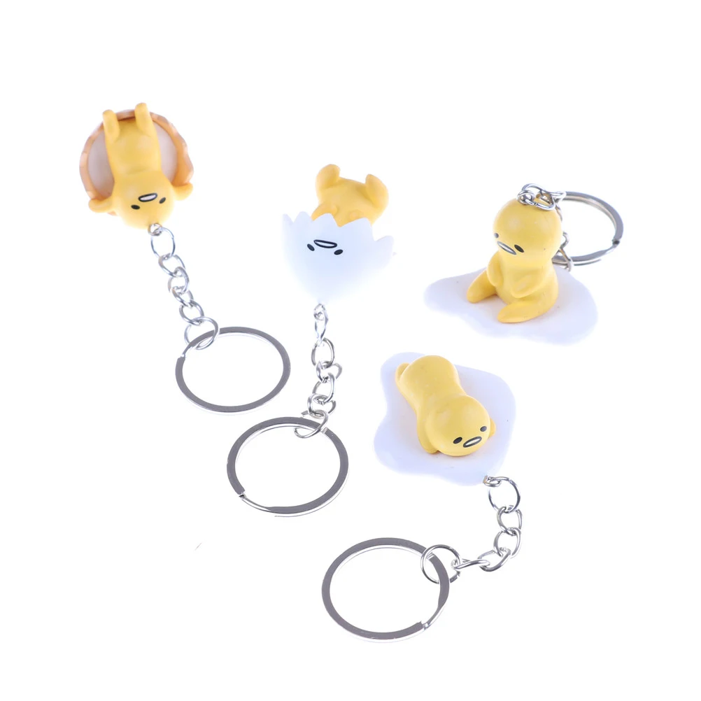 Yellow White Lazy Gudetama Egg Anime PVC Keyring