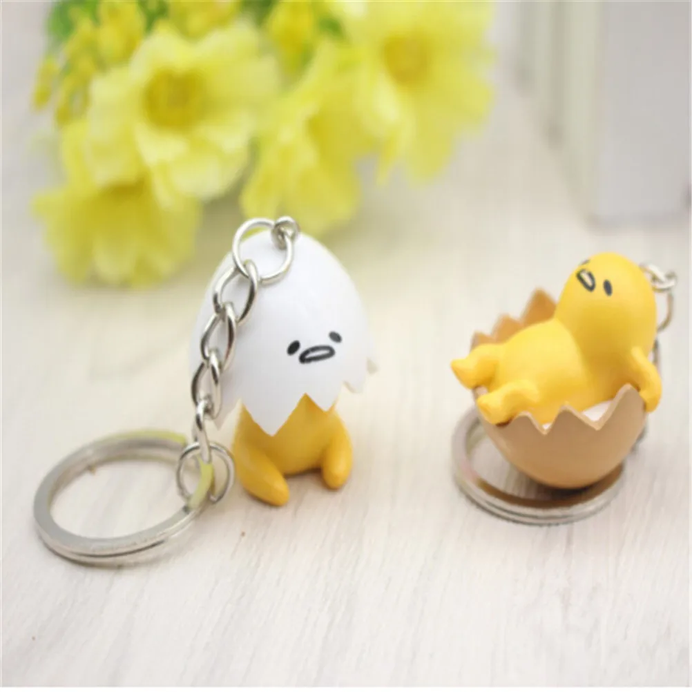 Yellow White Lazy Gudetama Egg Cartoon Style Keyring