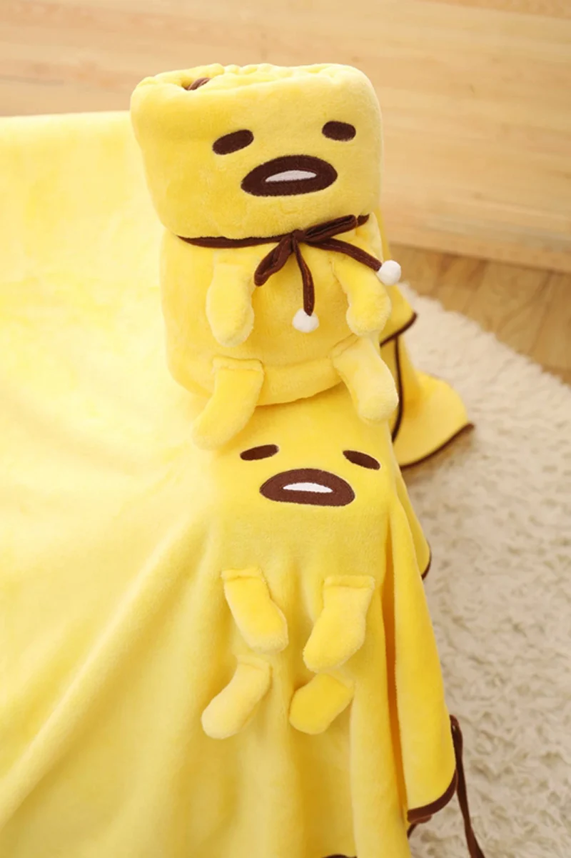 Kawaii Gudetama Doll Portable Plush Blanket
