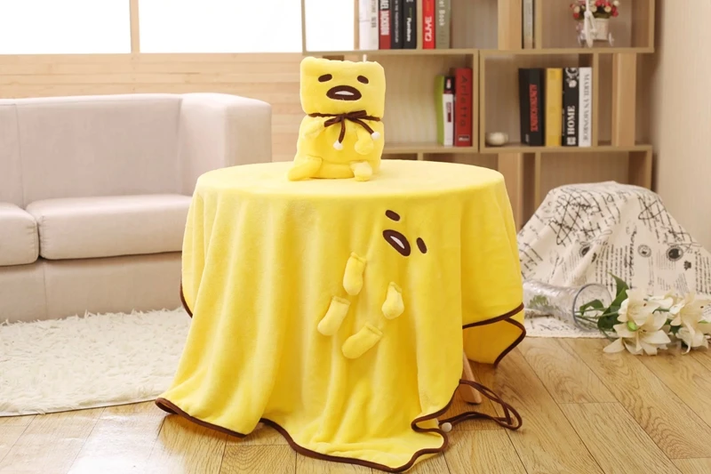 Kawaii Gudetama Doll Portable Plush Blanket