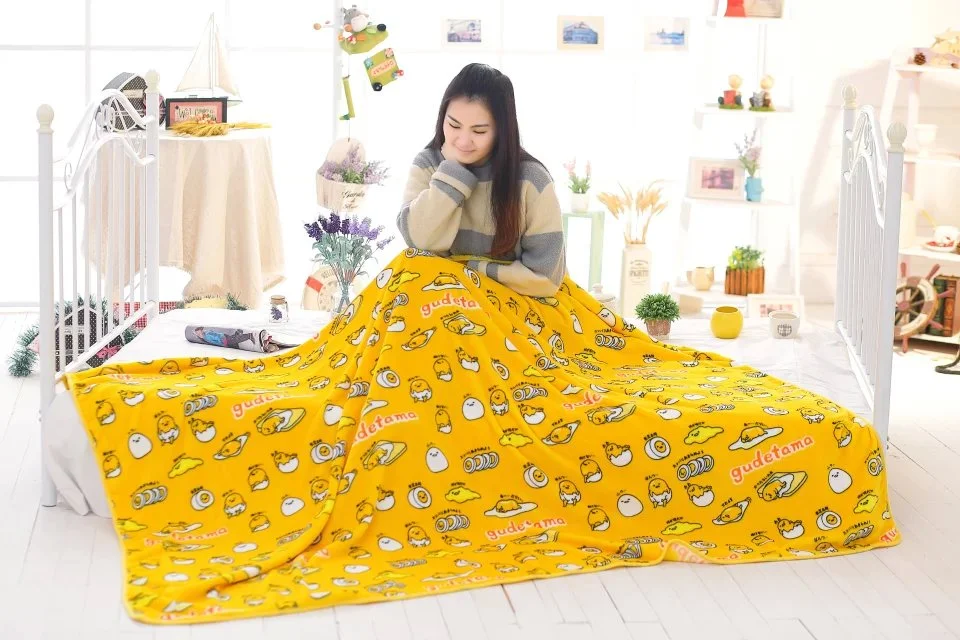 Gudetama Lazy Egg Yolk Plush Flannel Air Condition Blanket Gudetama Lazy Egg Yolk Plush Flannel Air Condition Blanket