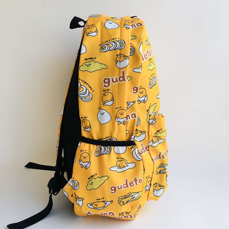 Gudetama Lazy Egg Cat Yellow Cartoon Printed Canvas Shoulder Bags
