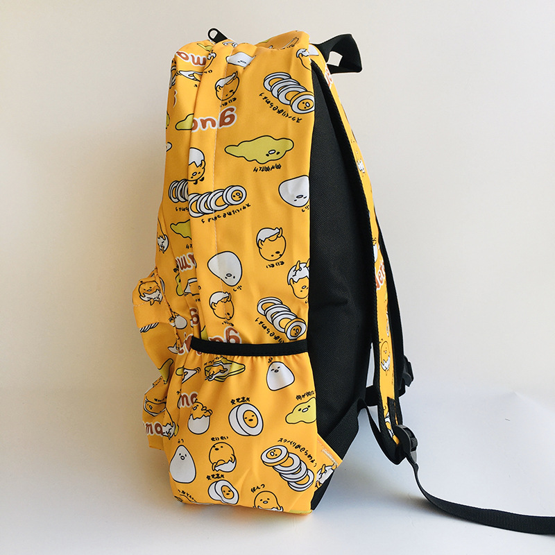 Gudetama Lazy Egg Cat Yellow Cartoon Printed Canvas Shoulder Bags