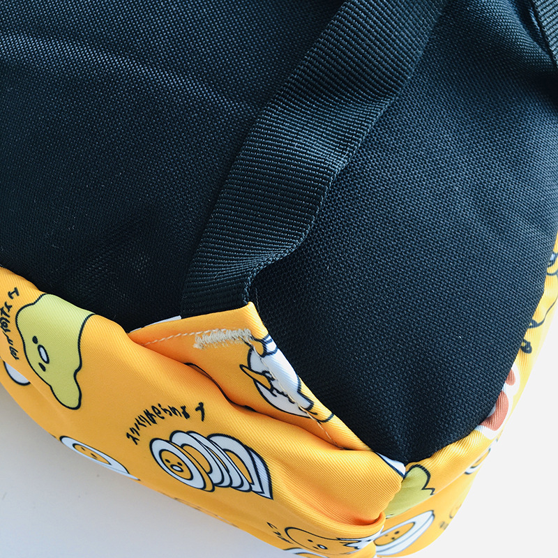 Gudetama Lazy Egg Cat Yellow Cartoon Printed Canvas Shoulder Bags