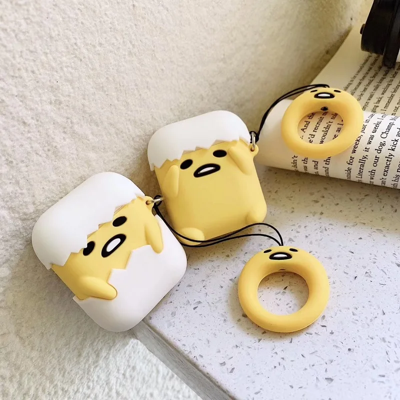 Cartoon Stereo Lazy Gudetama Soft Silicone Underdone/Well done Airpods