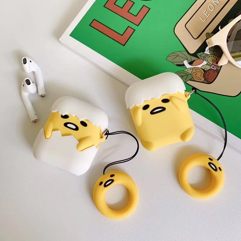 Cartoon Stereo Lazy Gudetama Soft Silicone Underdone/Well done Airpods