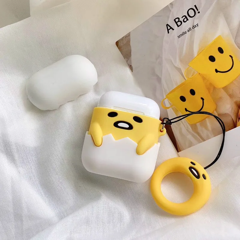 Cartoon Stereo Lazy Gudetama Soft Silicone Underdone/Well done Airpods