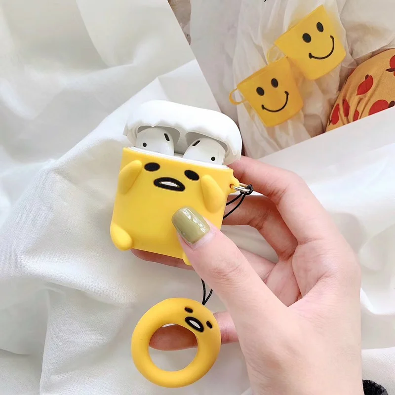 Cartoon Stereo Lazy Gudetama Soft Silicone Underdone/Well done Airpods