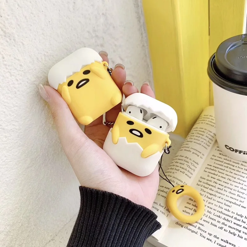 Cartoon Stereo Lazy Gudetama Soft Silicone Underdone/Well done Airpods