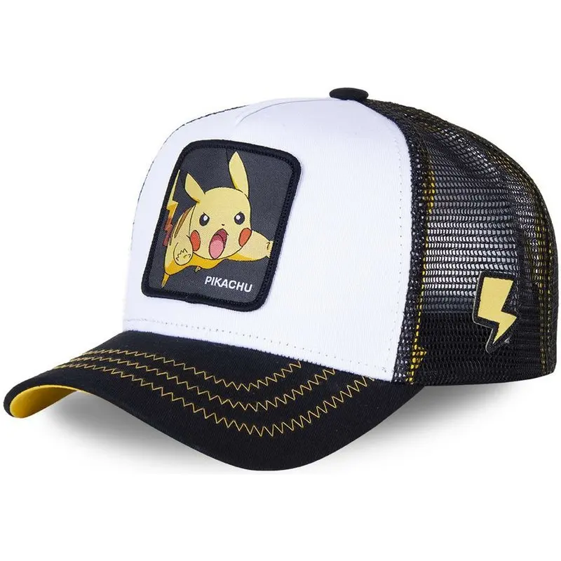 Pikachu Anime White Cotton Baseball Cap Pikachu Anime White Cotton Baseball Cap