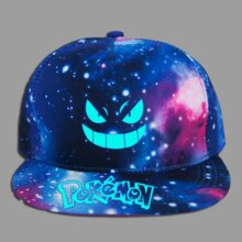 Pokemon Letter Print Black And Galaxy Style Sun Protection Casual Cap Pokemon Letter Print Black And Galaxy Style Sun Protection Casual Cap
