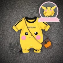 Pokemon Pikachu Anime Print Newborn Baby Costume With Hats Pokemon Pikachu Anime Print Newborn Baby Costume With Hats