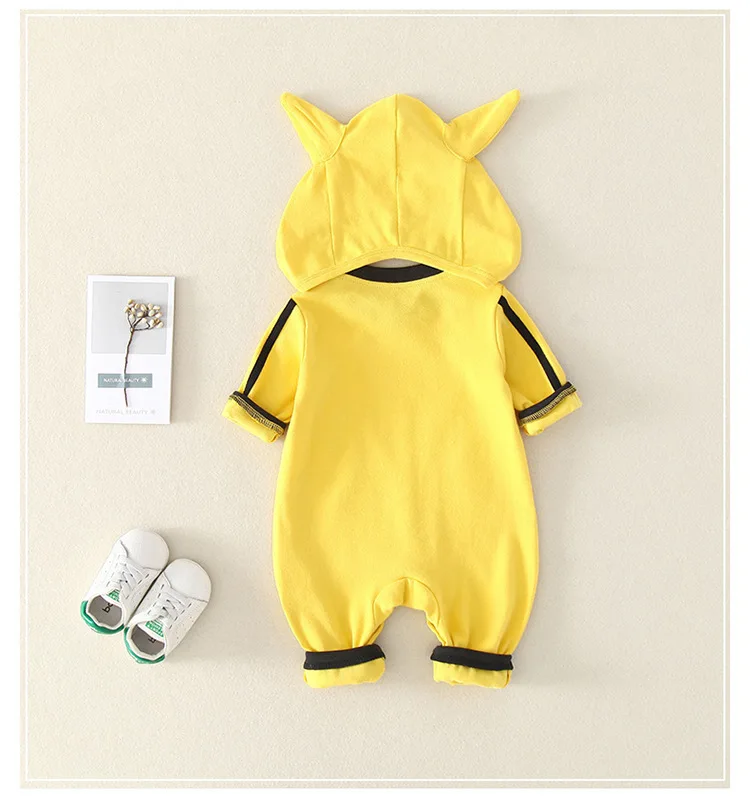Pokemon Pikachu Anime Print Newborn Baby Costume With Hats
