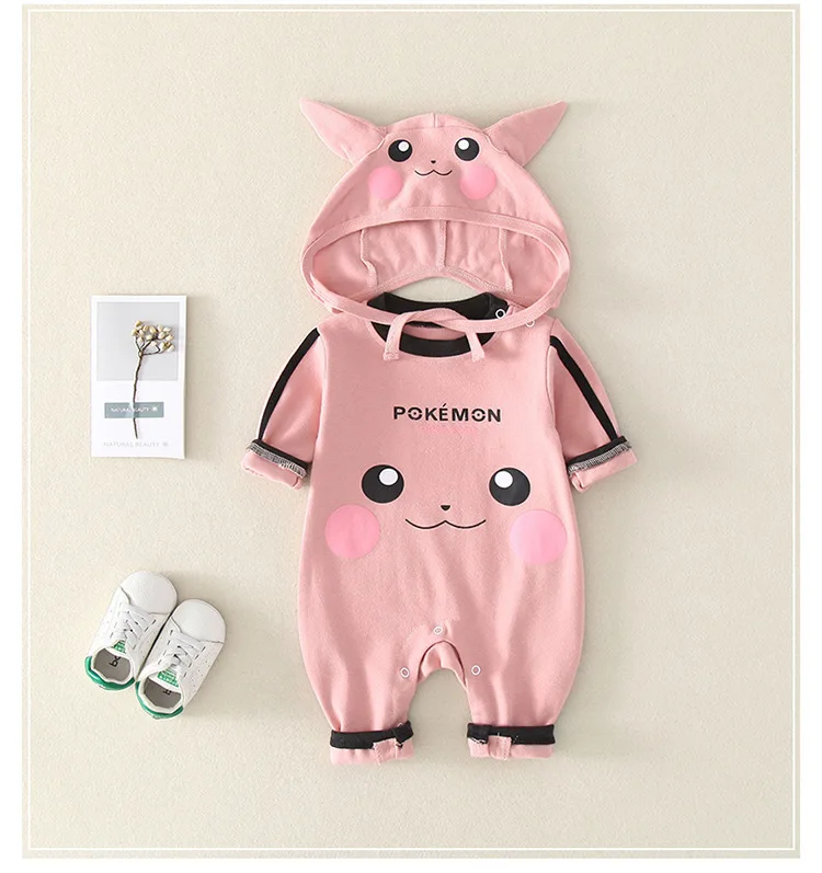 Pokemon Pikachu Anime Print Newborn Baby Costume With Hats