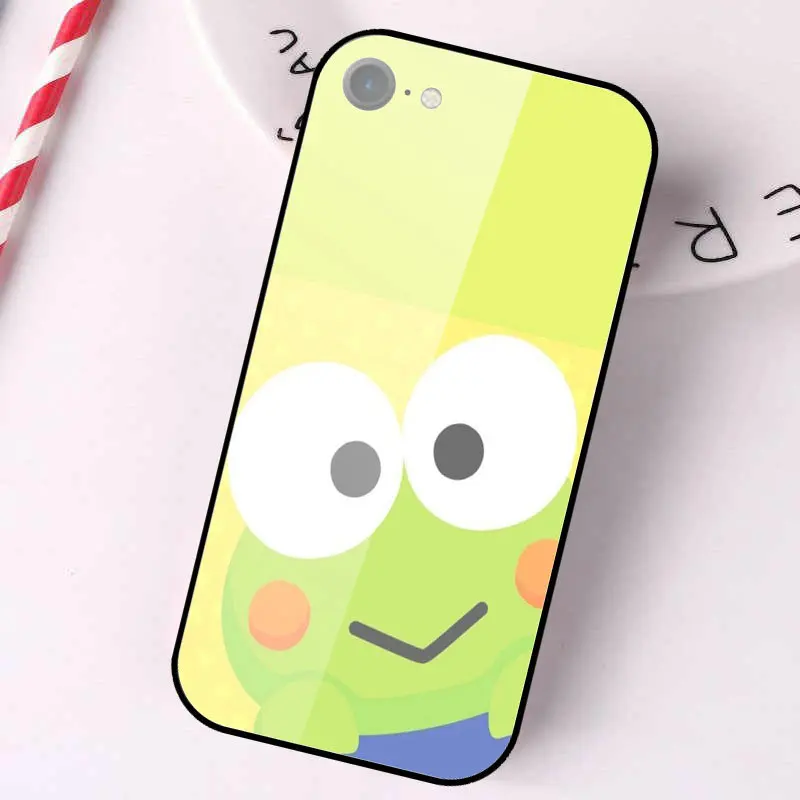 Keroppi Green Frog Tempered Glass Phone Cases
