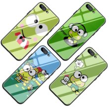 Keroppi Frog Cartoon Tempered Glass TPU Phone Case Keroppi Frog Cartoon Tempered Glass TPU Phone Case