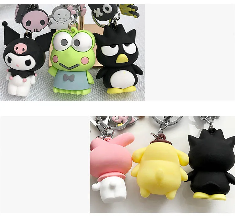 Cartoon Cat Frog KT Kuromi Penguin Kawaii Keychain