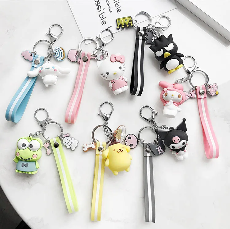 Cartoon Cat Frog KT Kuromi Penguin Kawaii Keychain
