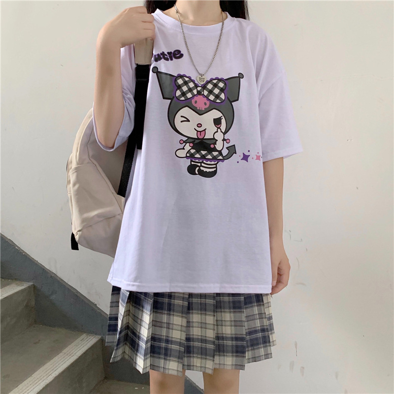 Harajuku Kuromi Cartoon O-neck T-shirt