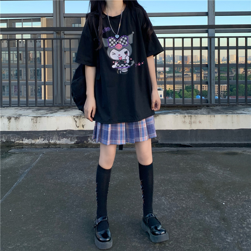 Harajuku Kuromi Cartoon O-neck T-shirt