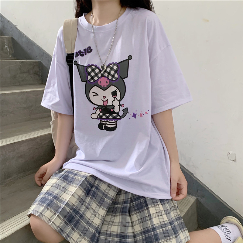 Harajuku Kuromi Cartoon O-neck T-shirt