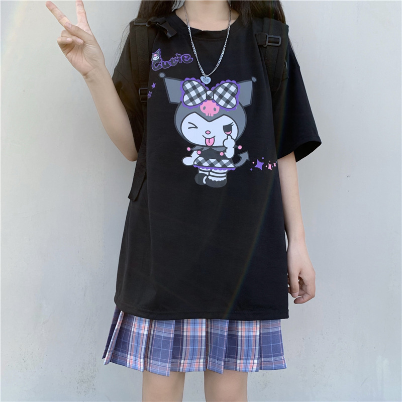 Harajuku Kuromi Cartoon O-neck T-shirt