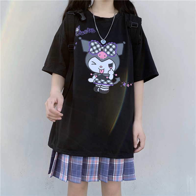 Harajuku Kuromi Cartoon O-neck T-shirt