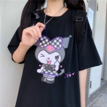 Harajuku Kuromi Cartoon O-neck T-shirt Harajuku Kuromi Cartoon O-neck T-shirt