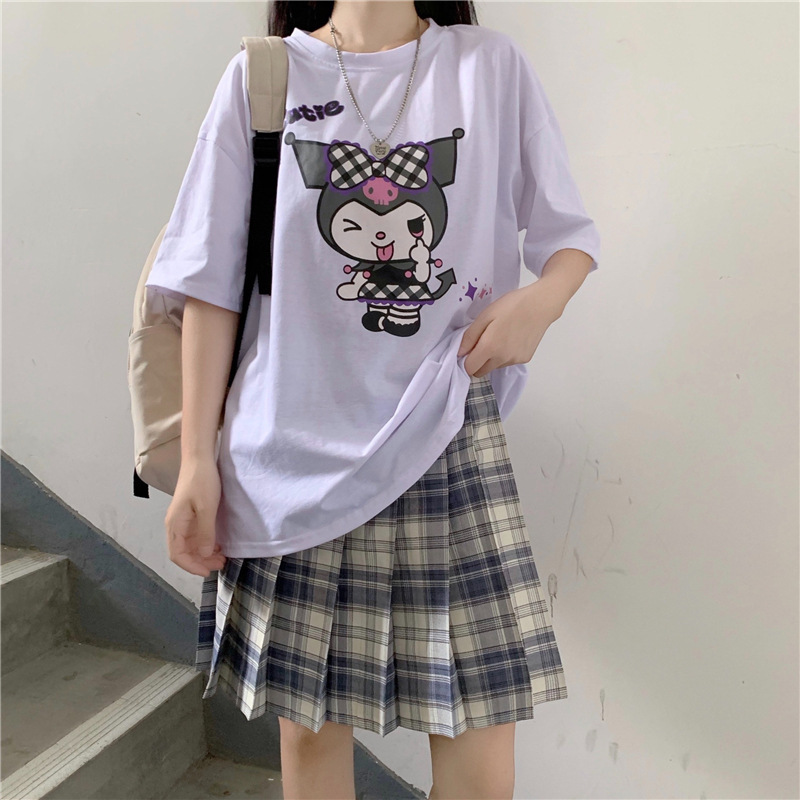 Harajuku Kuromi Cartoon O-neck T-shirt