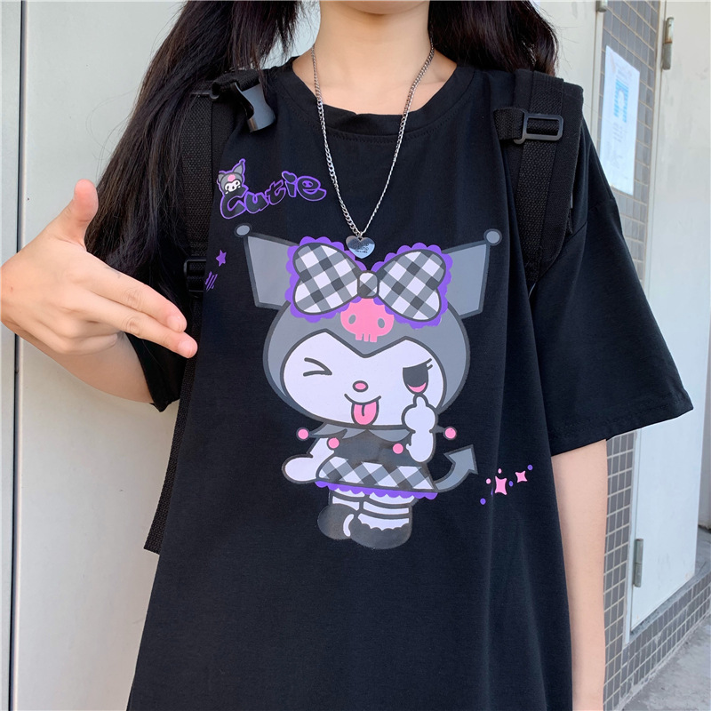Harajuku Kuromi Cartoon O-neck T-shirt