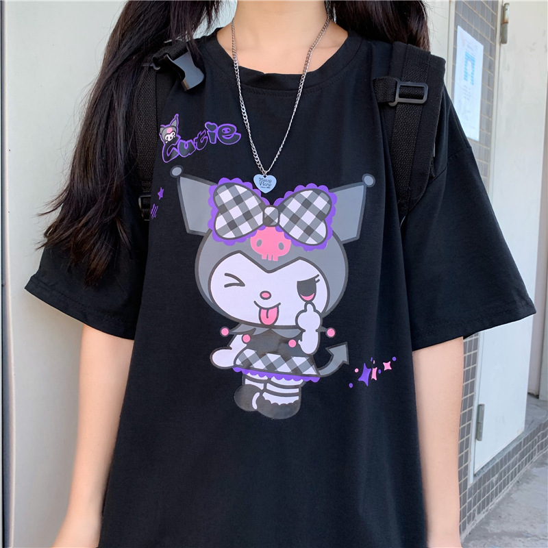 Harajuku Kuromi Cartoon O-neck T-shirt