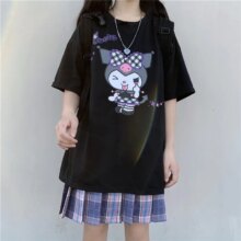 Harajuku Kuromi Cartoon O-neck T-shirt Harajuku Kuromi Cartoon O-neck T-shirt